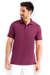 T-shirt Stretch Homme - Col polo berry