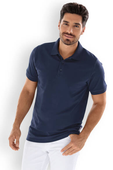T-shirt Stretch Homme - Col polo - Boutonné bleu navy