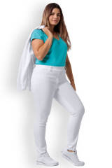Curved legging Comfort Stretch - elastische tailleband wit