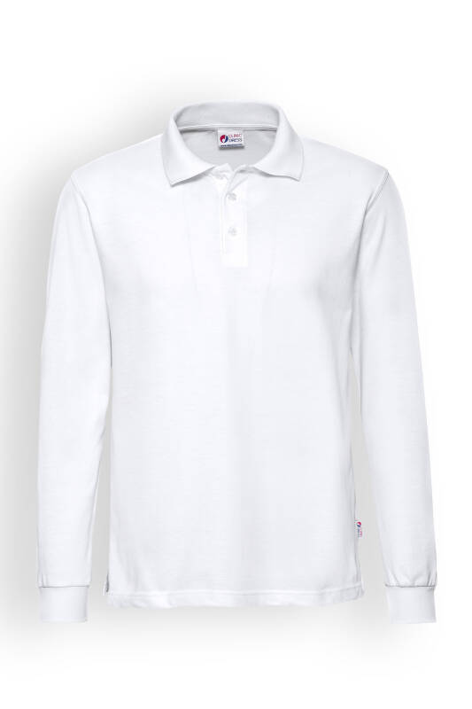 Langarm-Poloshirt Weiß Unisex