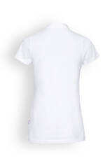 T-shirt Stretch Femme - Col officier blanc