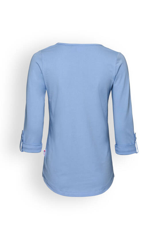Damenshirt im Rücken länger Himmelblau