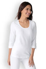 Damenshirt mit längerem Rückenteil Weiß