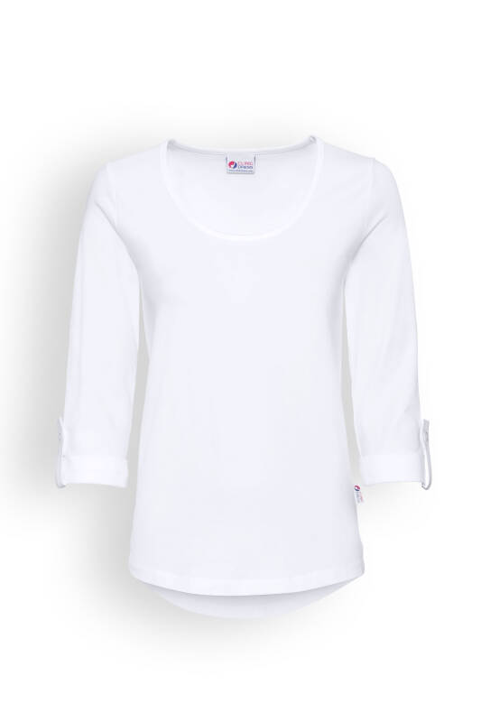 Damenshirt mit längerem Rückenteil Weiß
