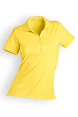 Stretch shirt dames - polokraag geel