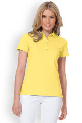 T-shirt Stretch Femme - Col polo jaune