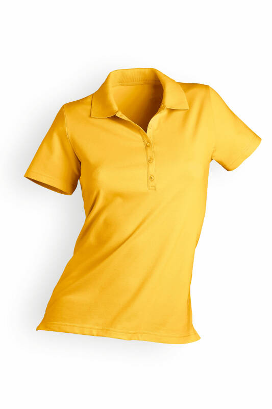 T-shirt Stretch Femme - Col polo jaune soleil