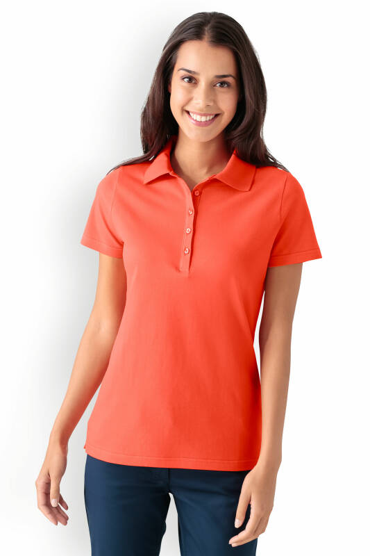 Damen-Shirt Poloshirt Mandarinrot