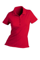 T-shirt Stretch Femme - Col polo rouge