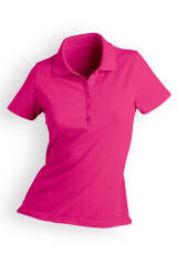 Stretch Shirt Damen - Polokragen pink