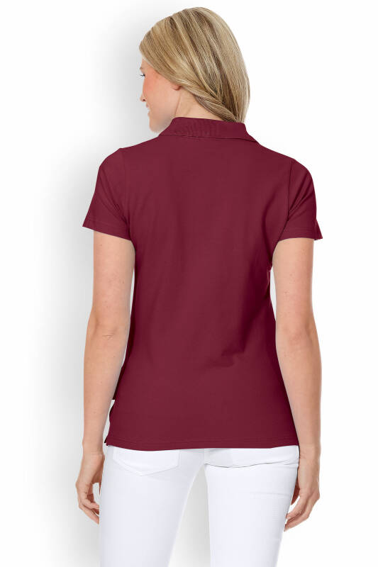 Stretch Shirt Damen - Polokragen bordeaux