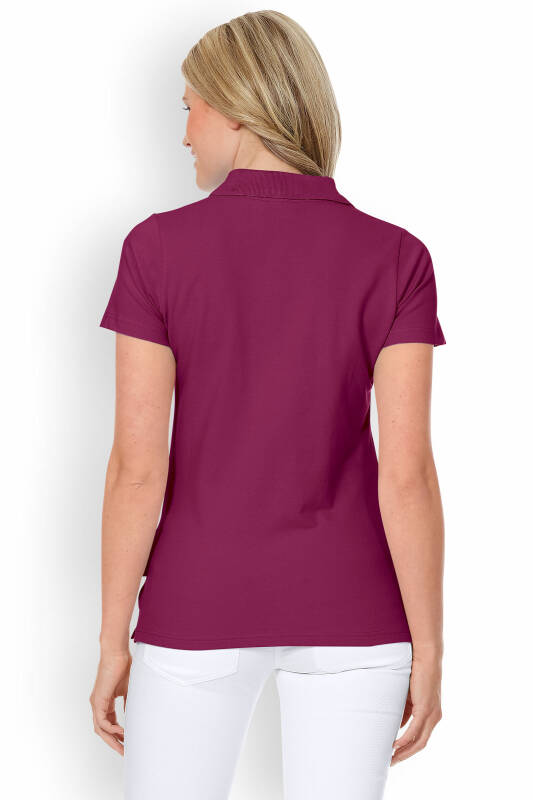 Stretch Shirt Damen - Polokragen berry