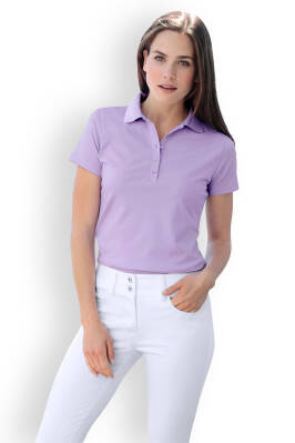 Damen-Shirt Poloshirt Lavendel