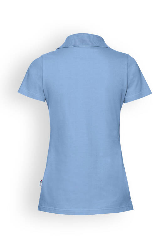 Stretch shirt dames - polokraag hemelsblauw