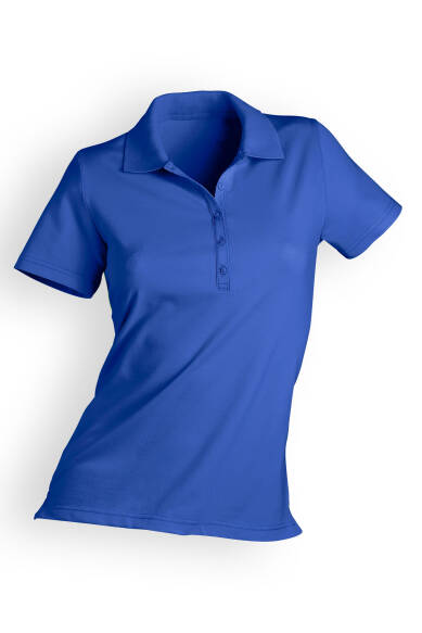 T-shirt Stretch Femme - Col polo bleu roi
