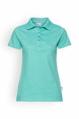 T-shirt Stretch Femme - Col polo vert d'eau