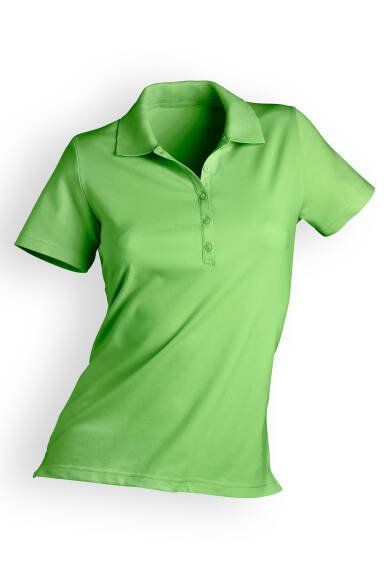 Stretch Shirt Damen - Polokragen apfelgrün
