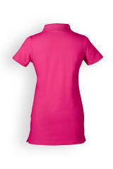 Stretch Longshirt Damen - Polokragen pink
