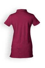 T-shirt long Stretch Femme - Col polo bordeaux