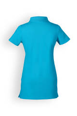 T-shirt long Stretch Femme - Col polo turquoise
