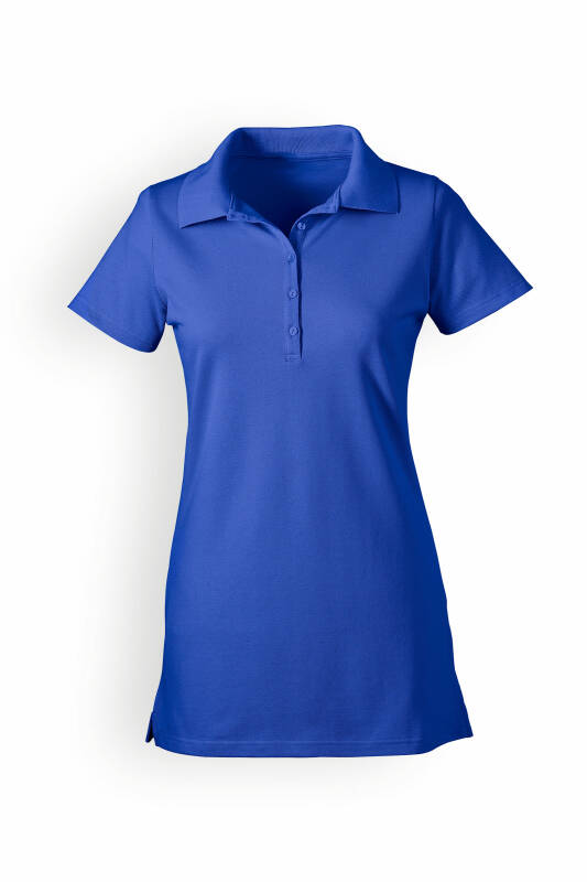 Stretch Longshirt Damen - Polokragen königsblau