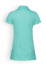 Stretch Longshirt Damen - Polokragen aqua green