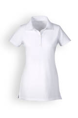 T-shirt long Stretch Femme - Col polo blanc