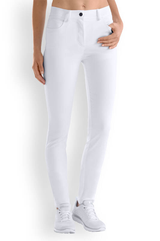 CORE Pantalon Stretch Femme - Jambe fine blanc