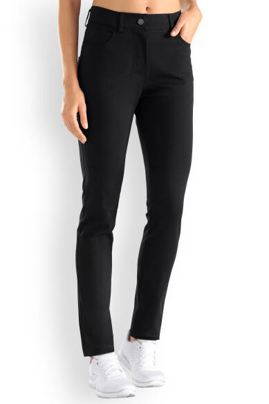 Comfort stretch 5-pocket broek dames - slanke pijp zwart
