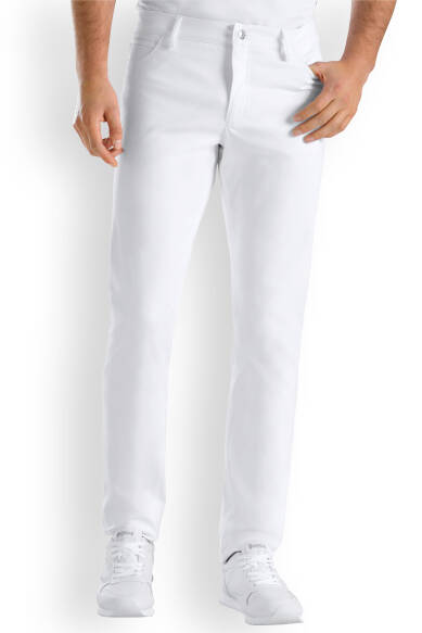CORE Pantalon Stretch Homme - Jambe fine blanc