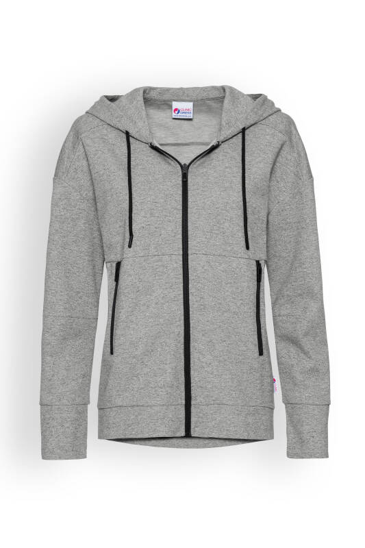 Damenjacke mit Kapuze Grau Melange