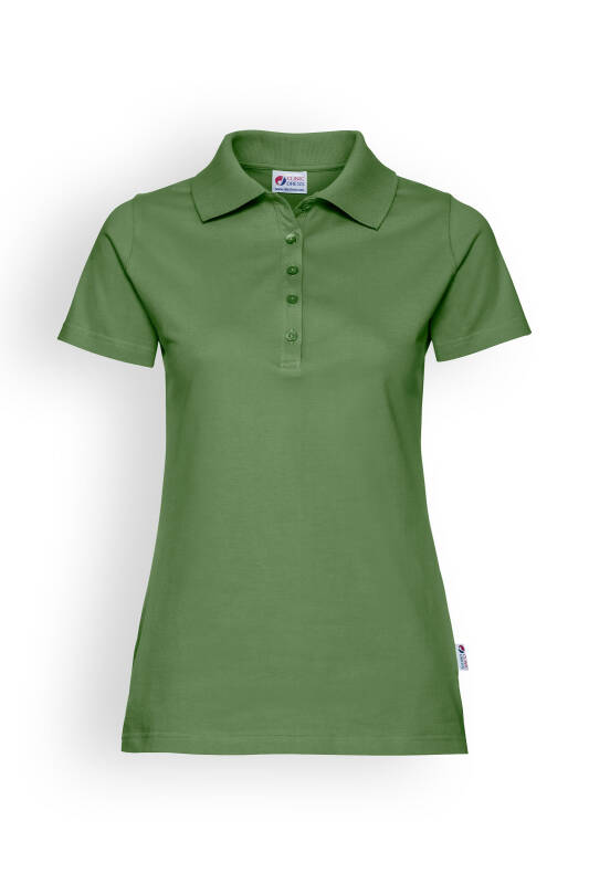 T-shirt Stretch Femme - Col polo vert prairie