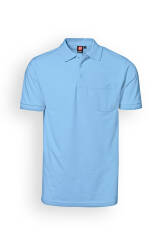 T-shirt Homme en Piqué adapté au lavage industriel selon EN ISO 15797 - Col polo bleu clair