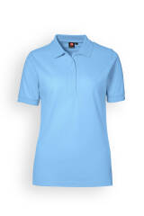 T-shirt Femme en Piqué adapté au lavage industriel selon EN ISO 15797 - Col polo bleu clair