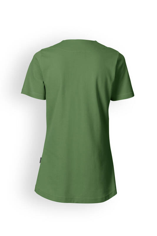 Piqué Longshirt Damen - diagonaler Ausschnitt wiesengrün