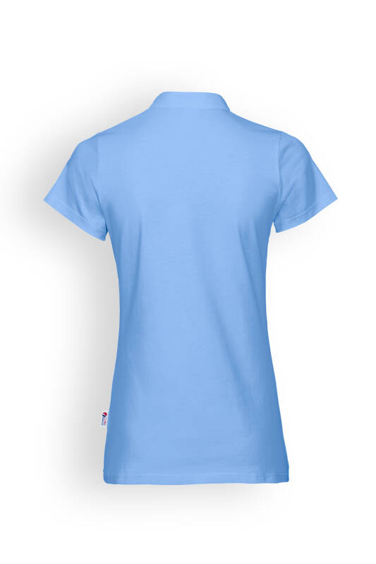 Stretch shirt dames - opstaande kraag hemelsblauw