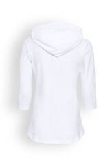Damenshirt Weiß mit Kapuze 3/4 Arm