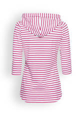Capuchon shirt dames - 3/4 mouwen wit/pink