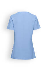 Piqué Longshirt Damen - V-Ausschnitt himmelblau