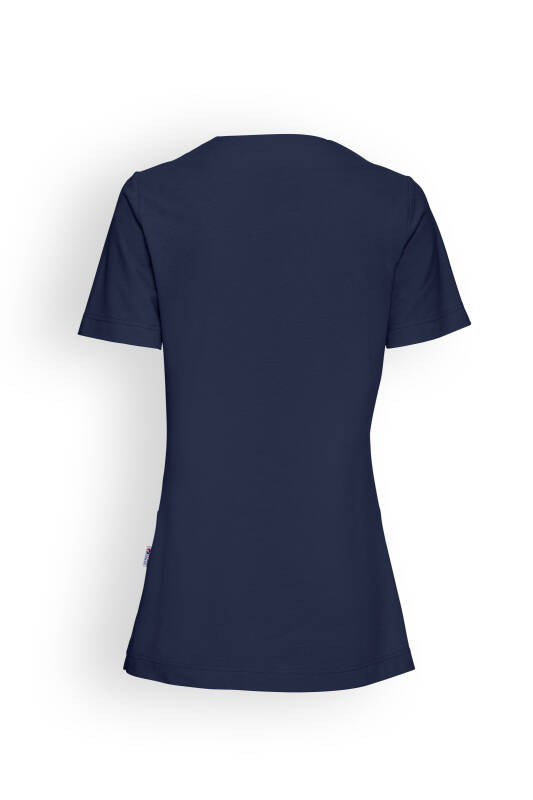 Piqué long-shirt dames - V-hals navy