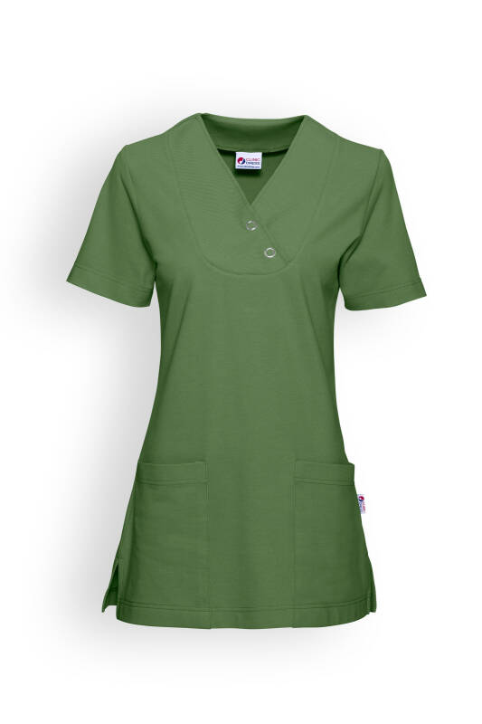 Longshirt Damen Wiesengrün V-Ausschnitt