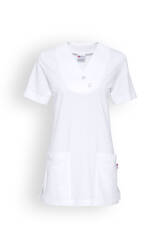 Longshirt Damen Weiß V-Ausschnitt