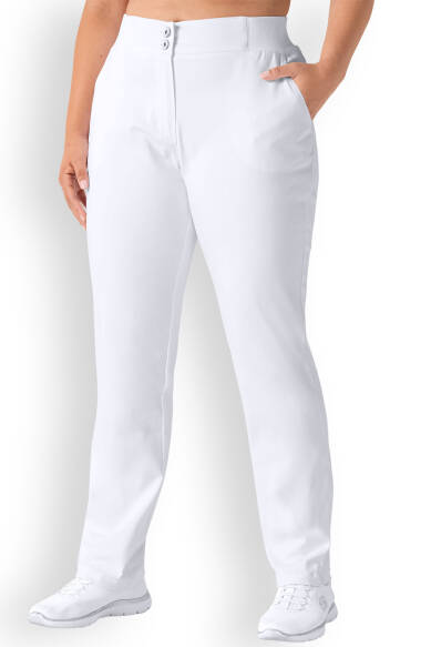 Curved broek Comfort Stretch - deels gebreide tailleband wit