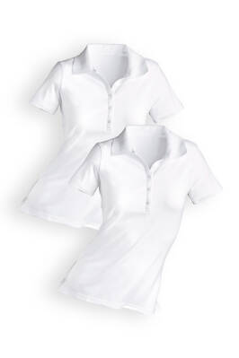 Doppelpack Poloshirt Damen Weiß