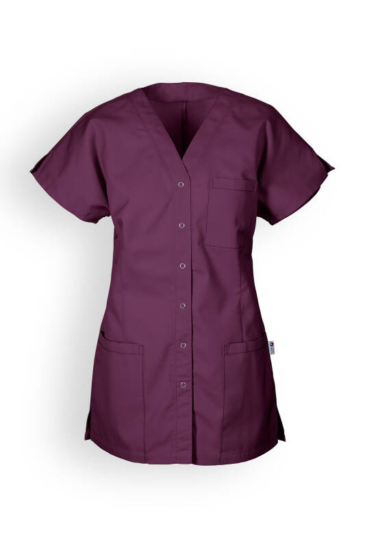 JUST STRONG tuniek dames - doorknoopsluiting pruimen