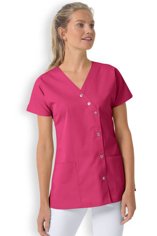 Beauty tuniek dames - asymmetrische knoopsluiting pink