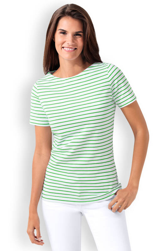 Doppelpack Ringelshirt Weiß Apfelgrün