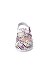 Clog für Damen mit Paisley-Muster Leder