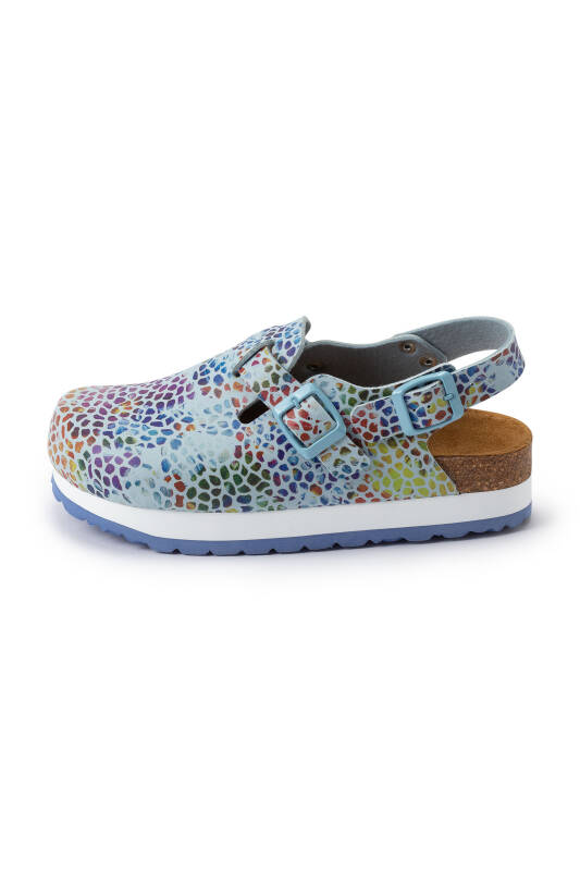 Clog für Damen Hellblau Bunt