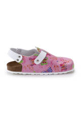 Damenclog Rosy Pink mit Schmetterlinge